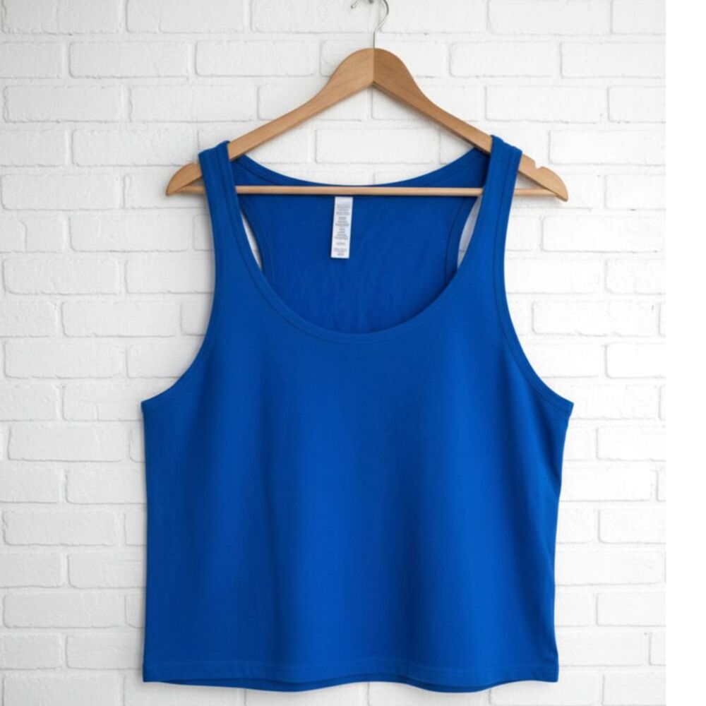 Bella Canvas Cotton Blend Royal Blue Cropped Tank Top Sz XS/S